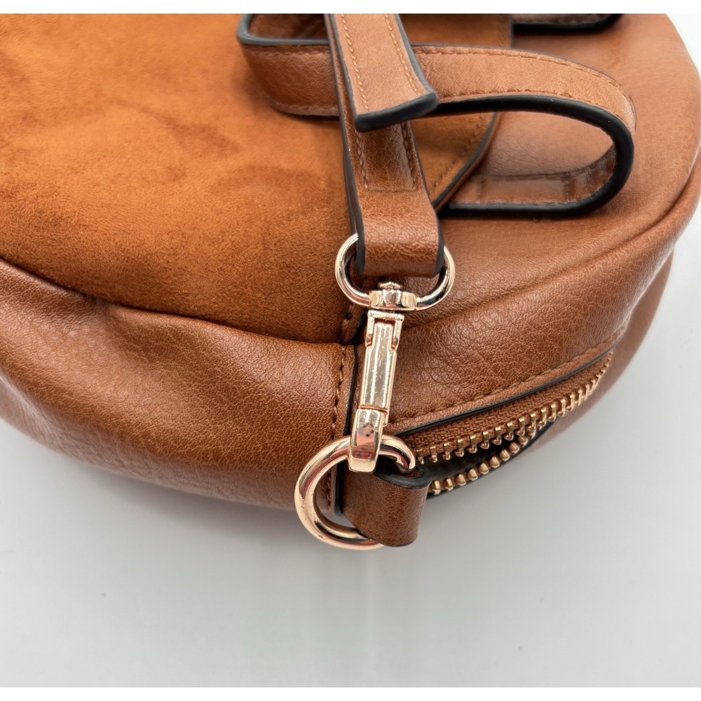 Lauren Conrad LC Round Crossbody Bag Brown Boho Festival Circle Purse - Picture 9 of 12